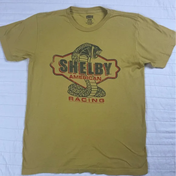 Shelby American Racing Tee - Mustard Yellow Men’s Medium - Picture 3 of 6